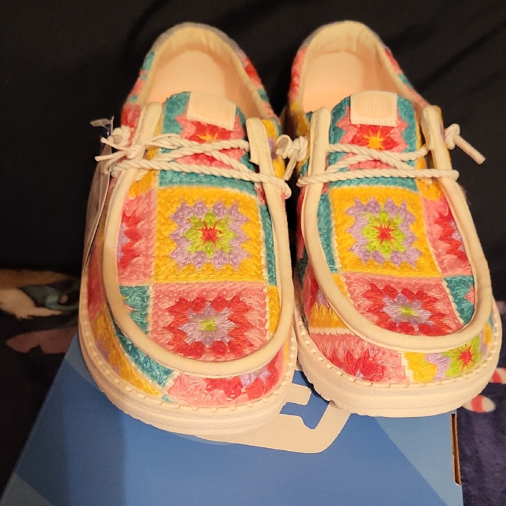 Hey Dude Multicolor Crochet Flats